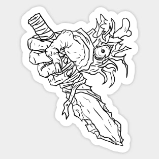 Scary Hands Monster Horror Black Lineart Sticker